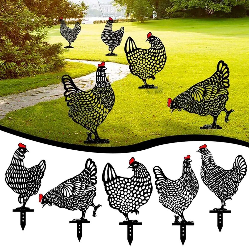 Charming Chick Silhouette Garden Stake