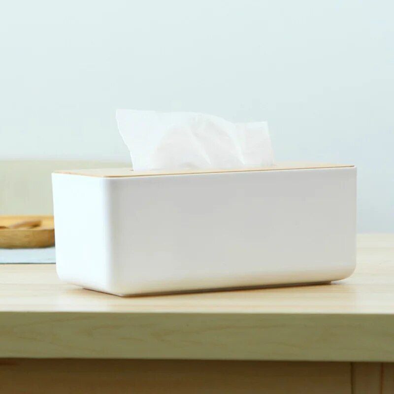 Elegant Japanese-Style Wooden Tissue Box Cover - Home & Car Napkin Dispenser