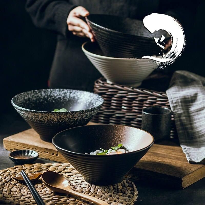 Japanese Porcelain Ramen & Noodle Bowl - Eco-Friendly, Large Ceramic Serving Dish