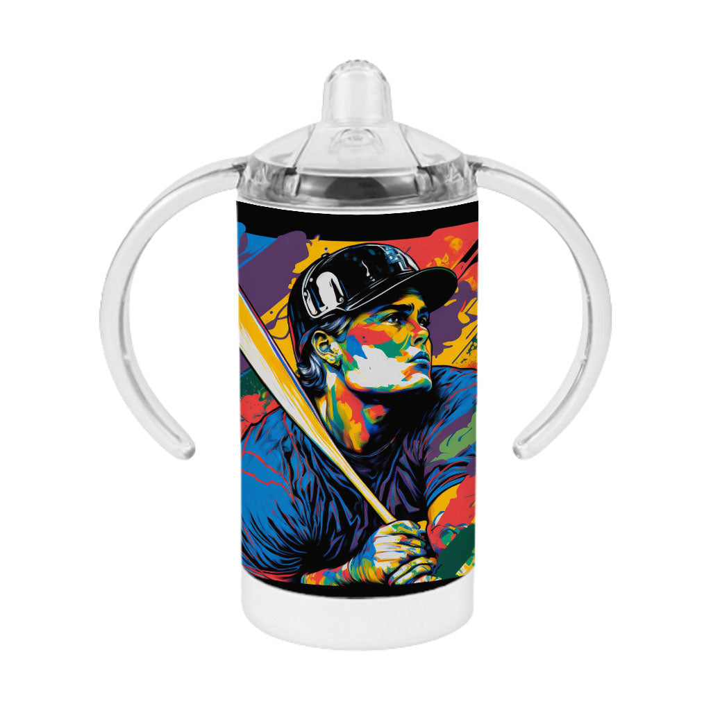 Baseball Art Sippy Cup - Colorful Baby Sippy Cup - Trendy Sippy Cup