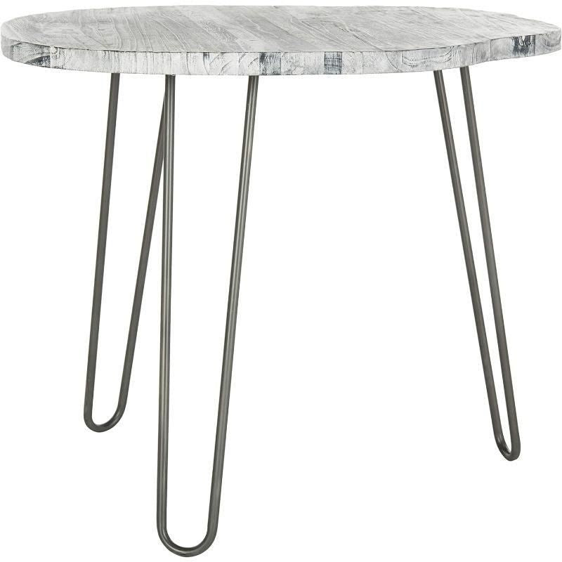 Elegant Grey & White Wash Wood Dining Table