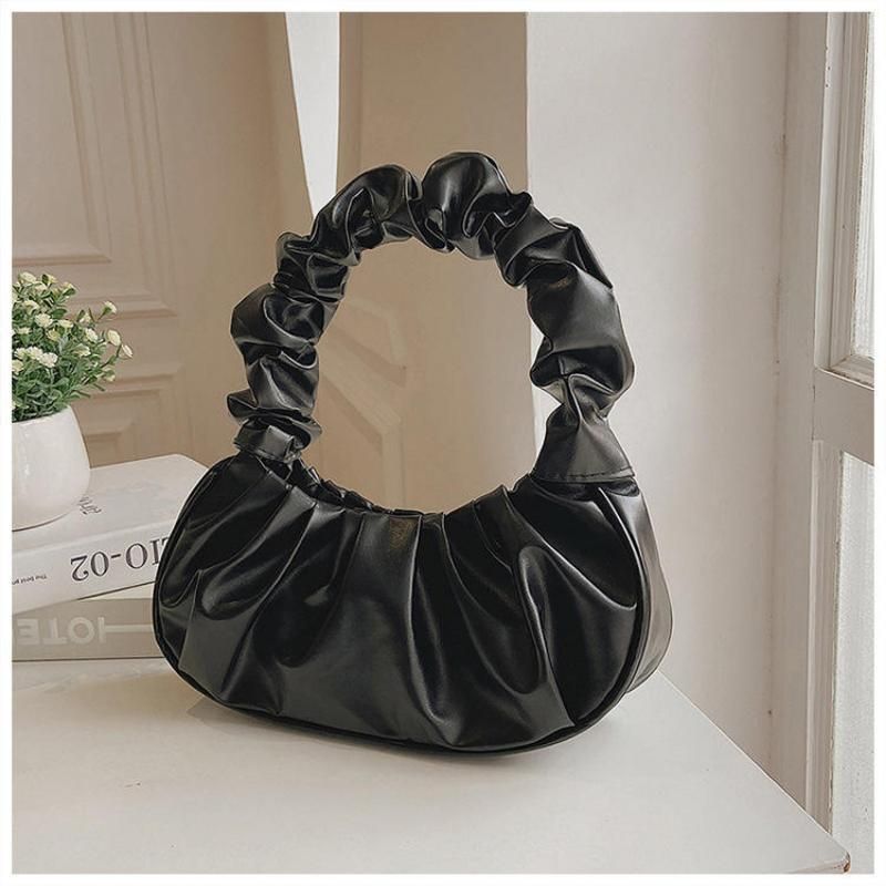 2023 Elegant Solid Color Pleated Shoulder Bag