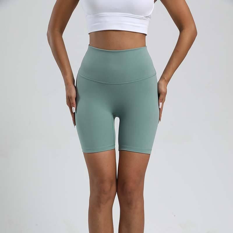 High-Waist Solid Yoga Shorts for Women