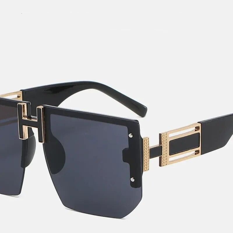 Trendsetting Rimless Square Sunglasses - Unisex, UV400 Protection, Fashion Eyewear