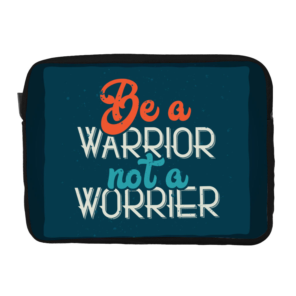 Be a Warrior Not a Worrier Dell 16" Two-Sided Sleeve - Funny Laptop Sleeve - Printed Laptop Sleeve with Zipper