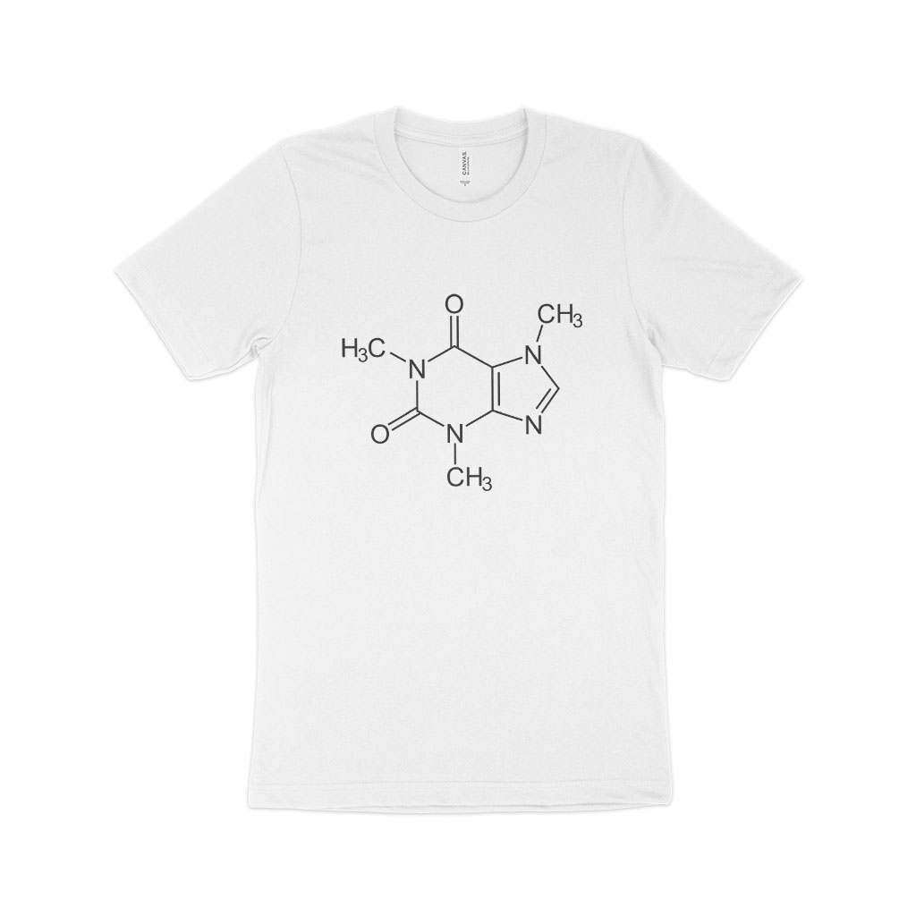 Caffeine Molecule Unisex Jersey T-Shirt Made in USA