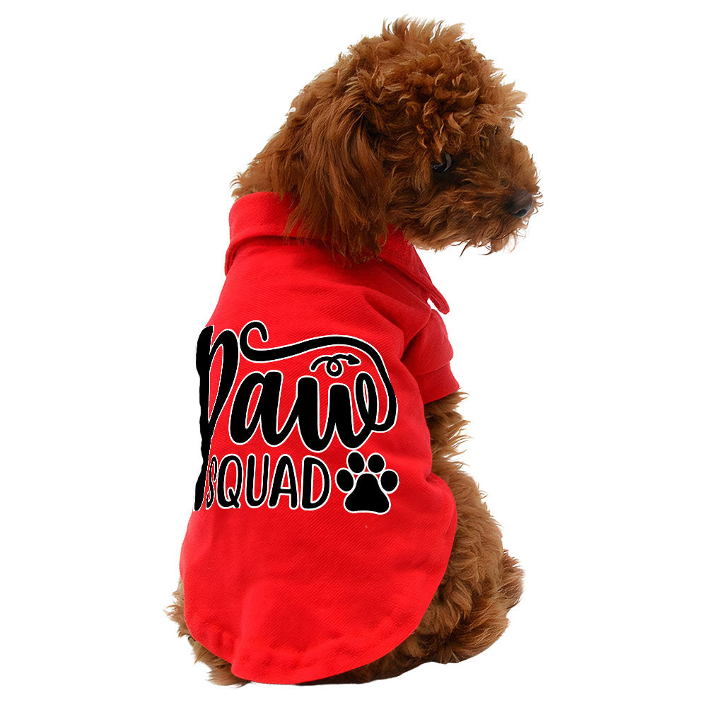 Paw Squad Dog Polo Shirt - Graphic Dog T-Shirt - Unique Dog Clothing