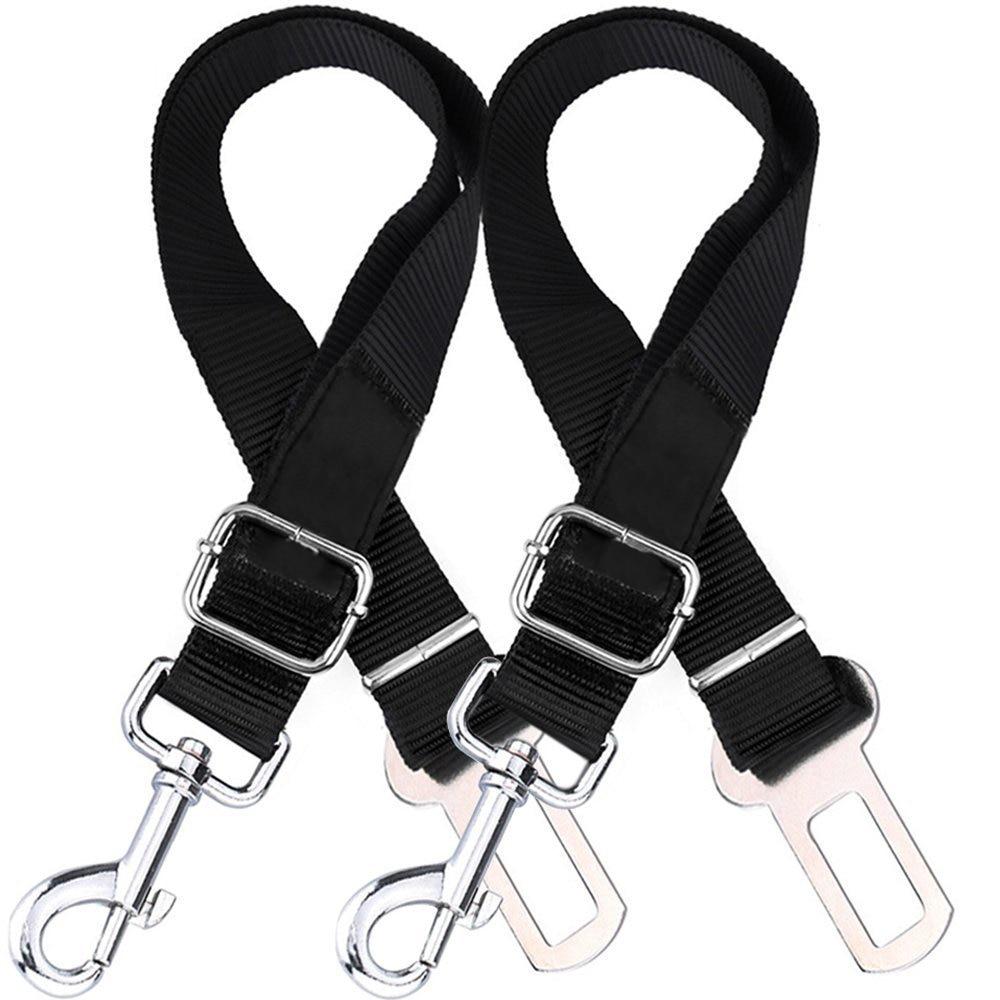 2 Pack Dog Harness Car SUV Seatbelt Connector Restrain Adjustable | Rose Quartz