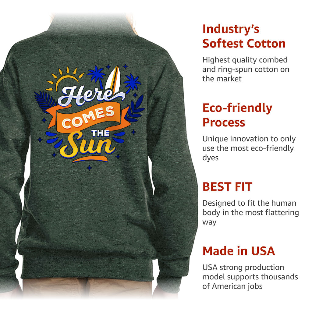 Here Comes the Sun Kids' Full-Zip Hoodie - Cute Hooded Sweatshirt - Themed Kids' Hoodie