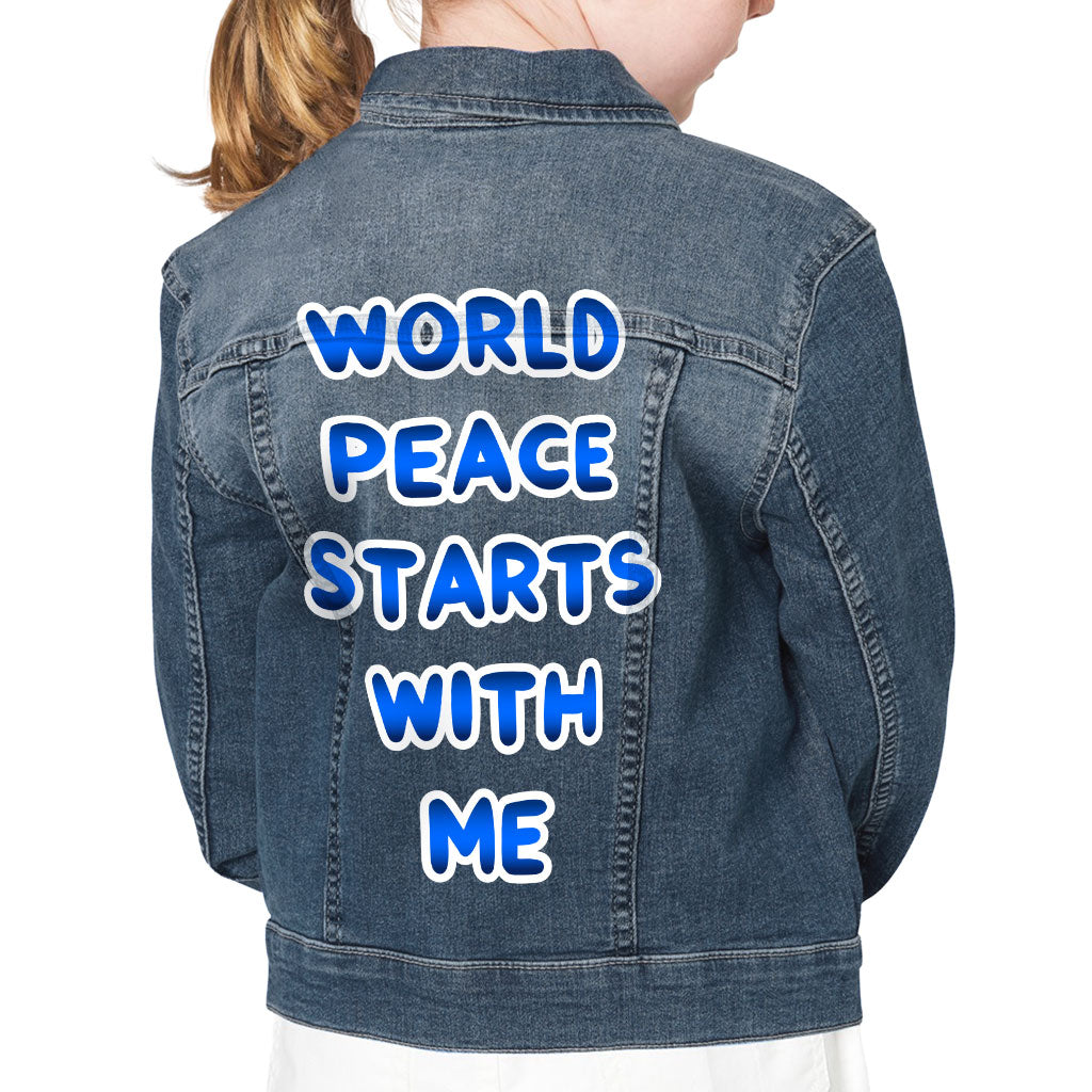 Cool Saying Kids' Denim Jacket - Inspirational Jean Jacket - Graphic Denim Jacket for Kids