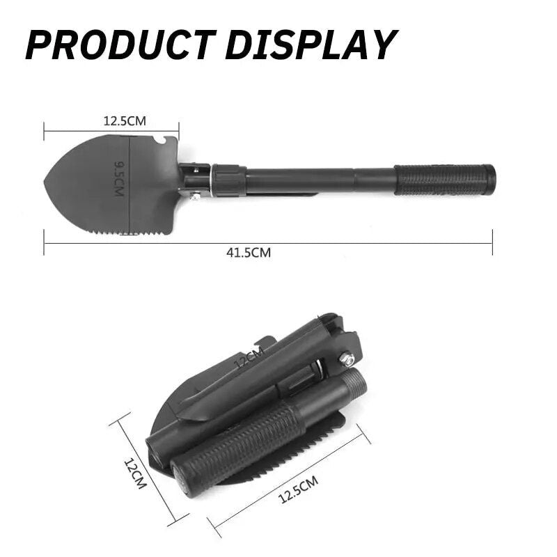 Compact Multipurpose Military-Grade Folding Shovel & Pickaxe for Outdoor Adventures