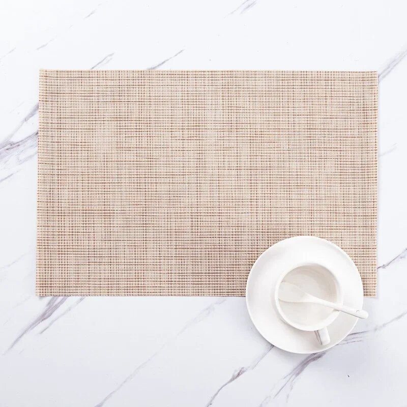 Elegant & Durable PVC Weave Place Mats - Eco-Friendly, Washable Table Pads for Home & Outdoor Use