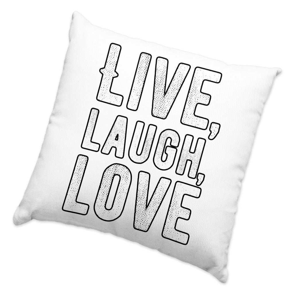 Live Laugh Love Square Pillow Cases - Trendy Pillow Covers - Cool Pillowcases