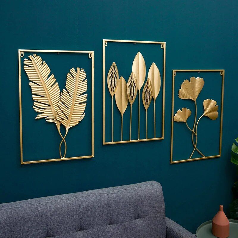 Luxury Ginkgo Leaf Metal Wall Art