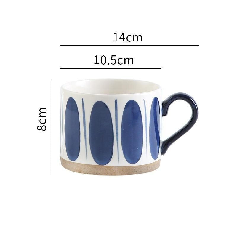 450ML Nordic-Inspired Ceramic Coffee Mug - Japanese Style Large Capacity Cup for Milk, Oatmeal, Breakfast