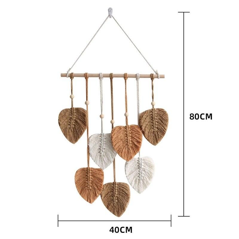 Handcrafted Bohemian Leaf Macrame Wall Hanging