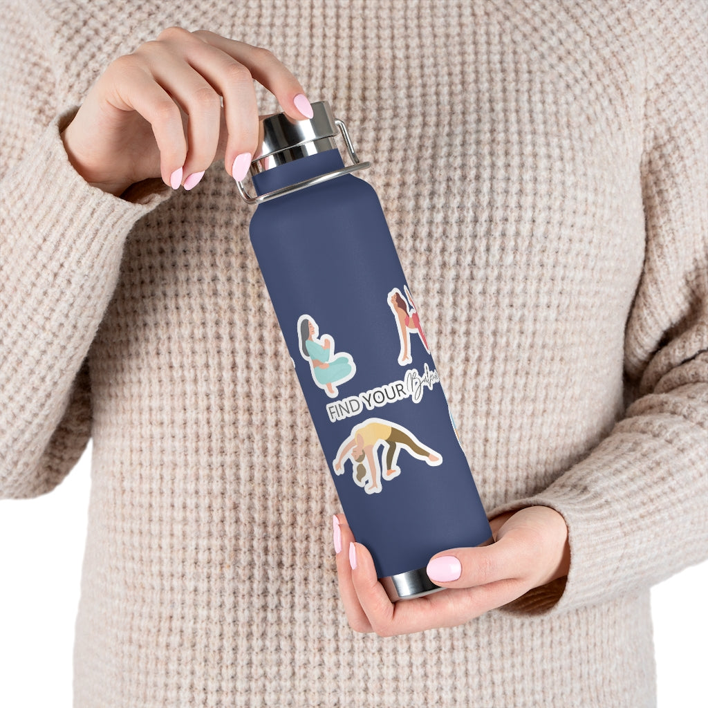 Yoga Poses Find Your Balance Insulated Bottle 22oz