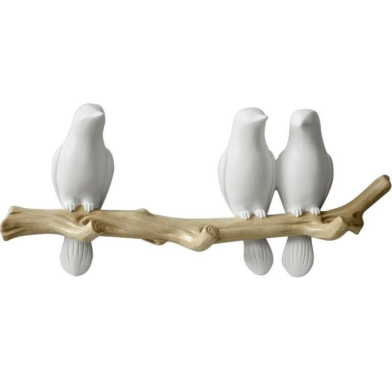 Charming Resin Bird Wall Hanger - Decorative Key, Towel, and Clothes Hook