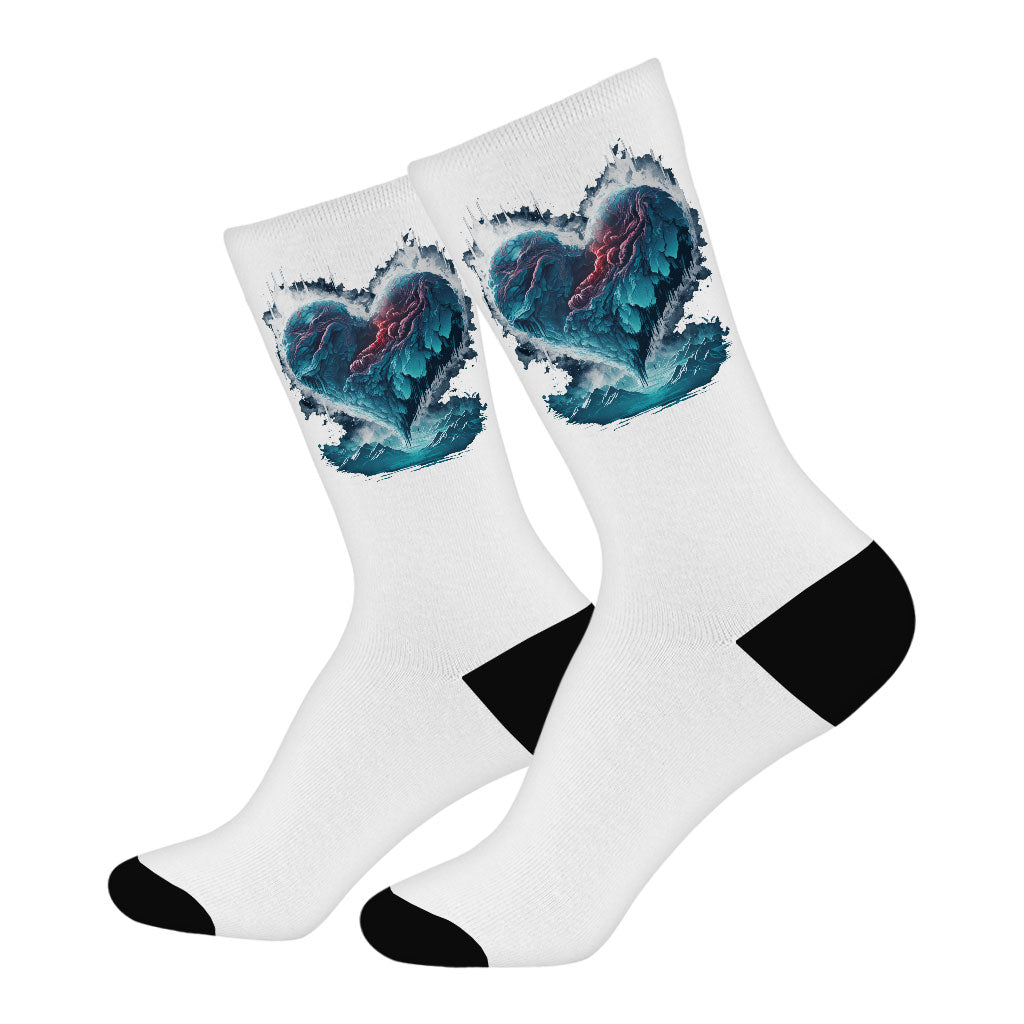 Winter Graphic Socks - Art Novelty Socks - Unique Crew Socks