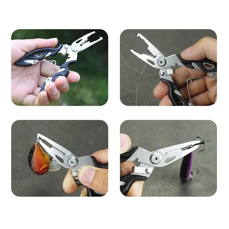 Multifunctional Stainless Steel Fishing Pliers - Braid Line Cutter, Hook Remover & Scissors