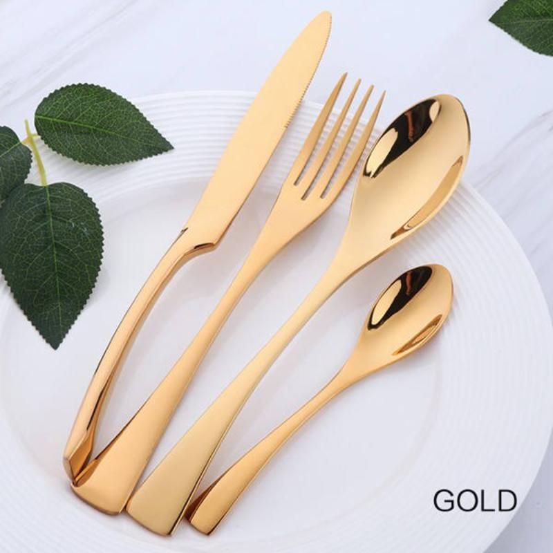 Elegant 4-Piece Stainless Steel Dinnerware Set