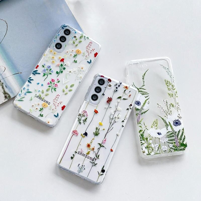 Ultra Clear Floral Painted Silicone Phone Case for Samsung Galaxy S Series