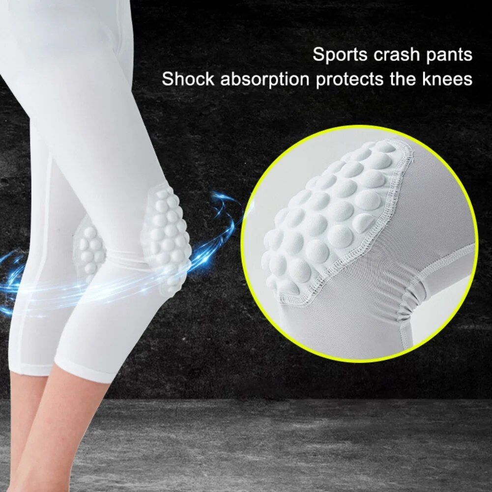 Kids' 3/4 Sports Protective Leggings: Quick-Dry, Anti-Collision for Football, Basketball & More