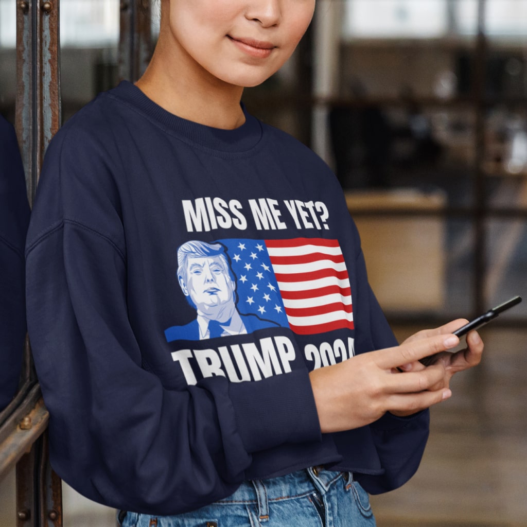 Women's Cropped Fleece Donald J Trump Sweatshirt