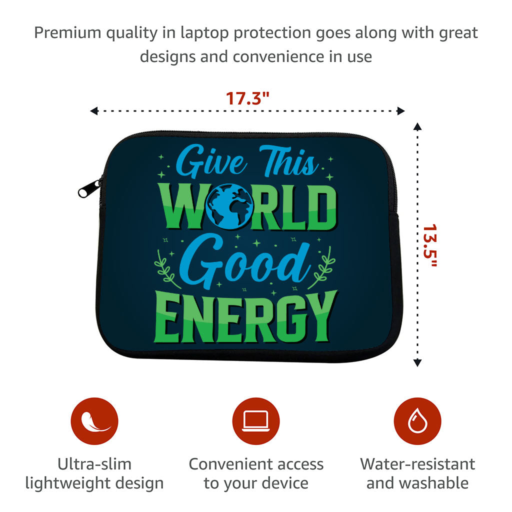 Give the World Good Energy MacBook Pro 14" Two-Sided Sleeve - Cute Laptop Sleeve - Printed MacBook Sleeve