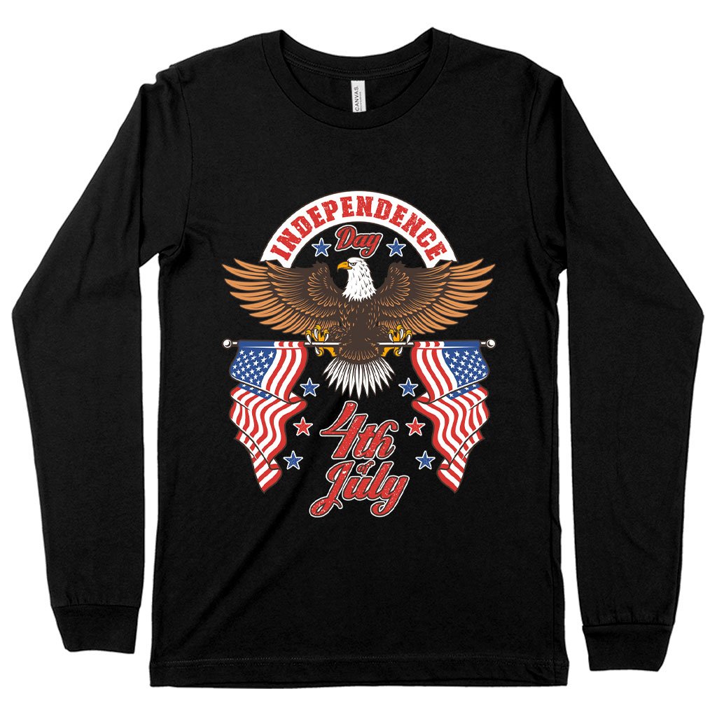 Independence Day 4th of July Long Sleeve T-Shirt - Independence Day T-Shirts - Patriotic USA T-Shirt