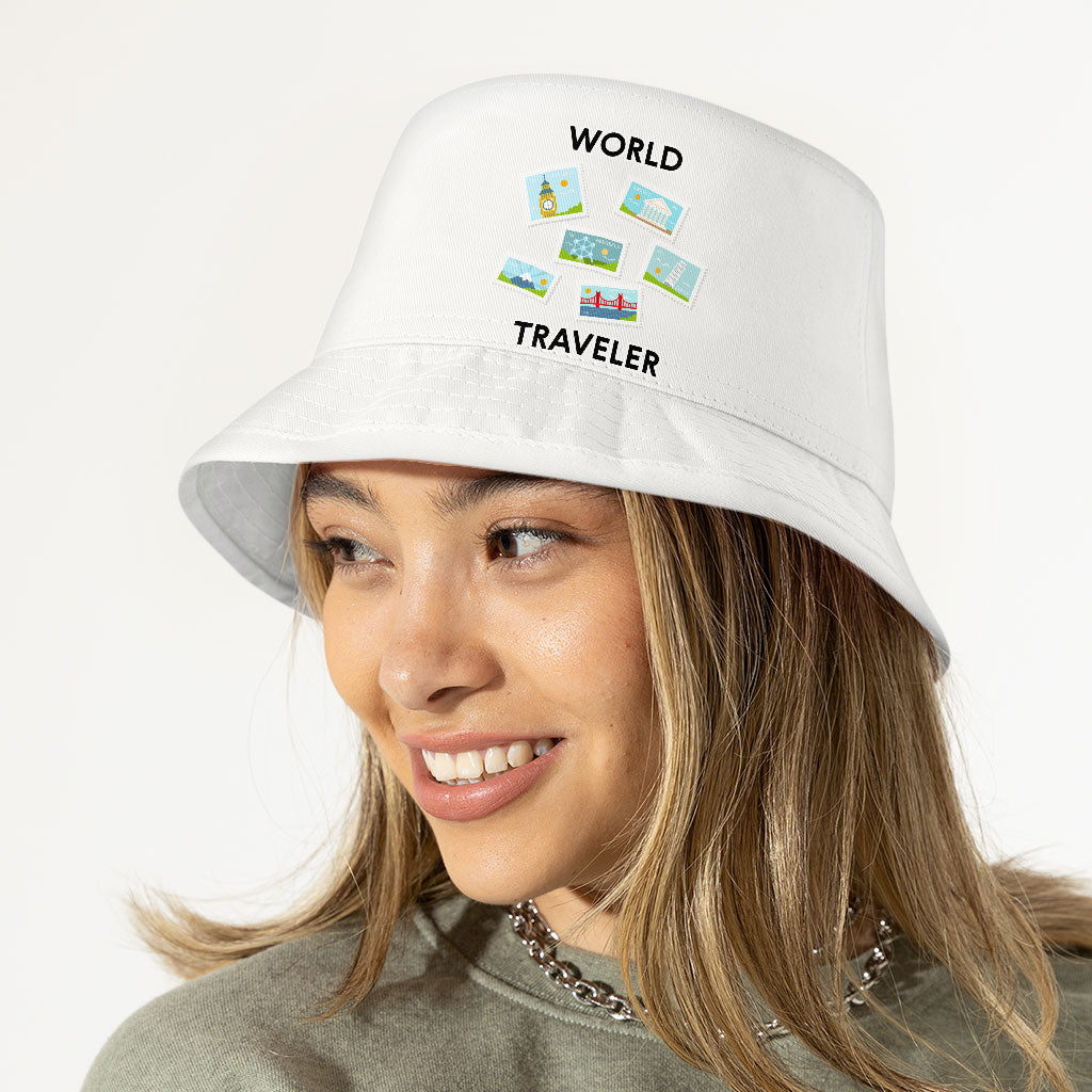 World Traveler Bucket Hat - Unique Hat - Art Bucket Hat