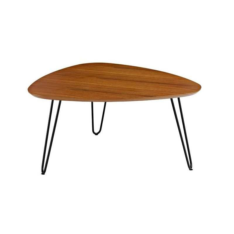 Bohemian Elegance Hairpin Leg Coffee Table, Walnut Finish