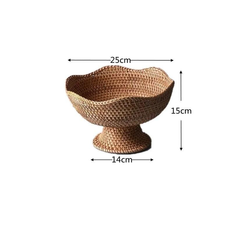 Creative Rattan Fruit Baskets - Natural Woven Storage Bowls