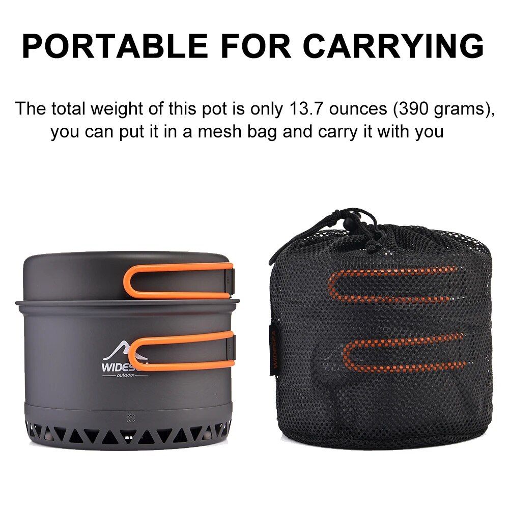 Outdoor Camping Cookware Set 2.3L, Lightweight Aluminum Pots for Hiking and Travel