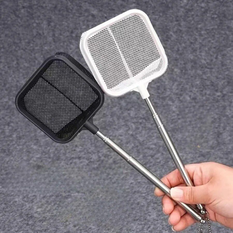 Stainless Steel Multi-Functional 3D Retractable Aquarium Net - Black/White