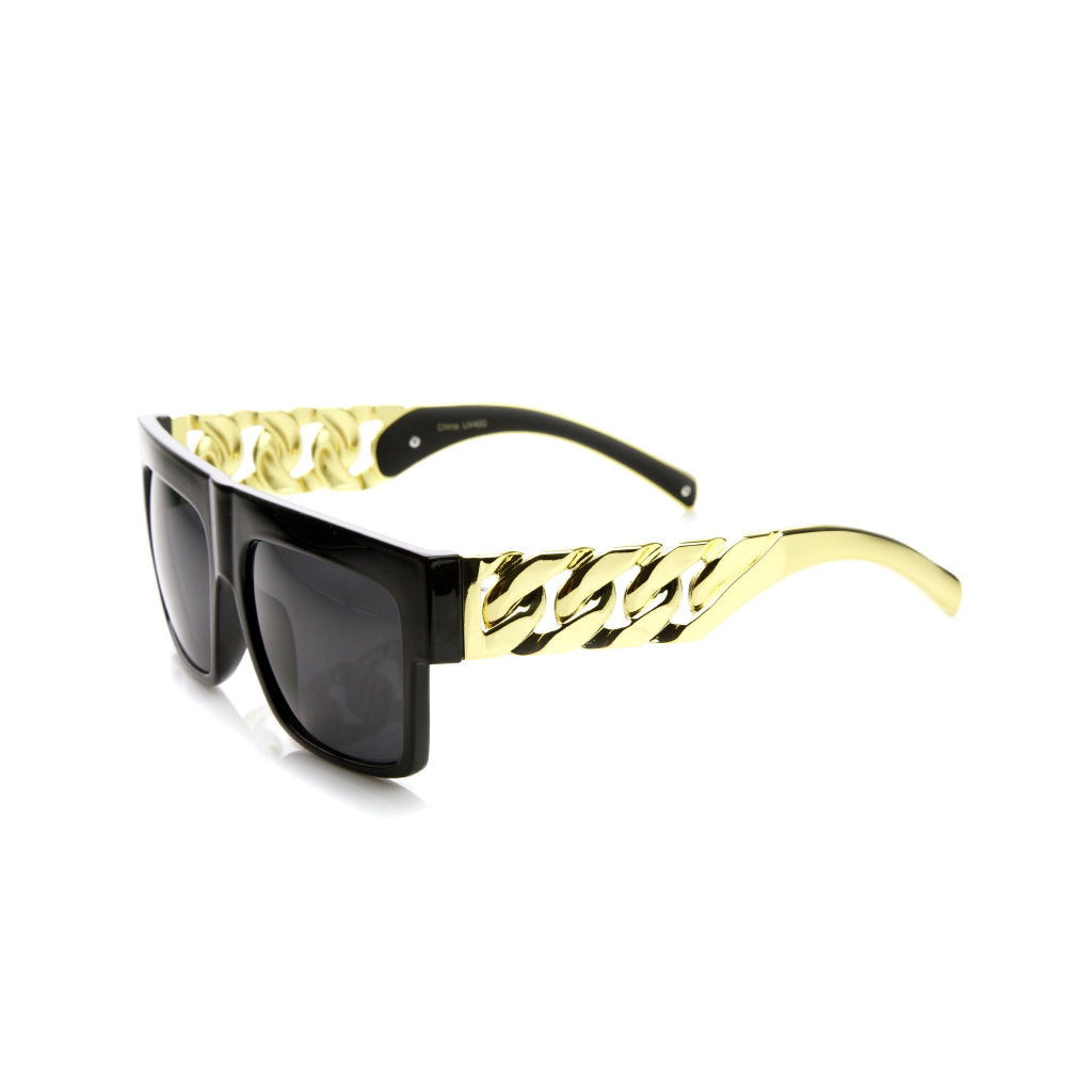 Black & Gold Chain-Arm Stunna Shades