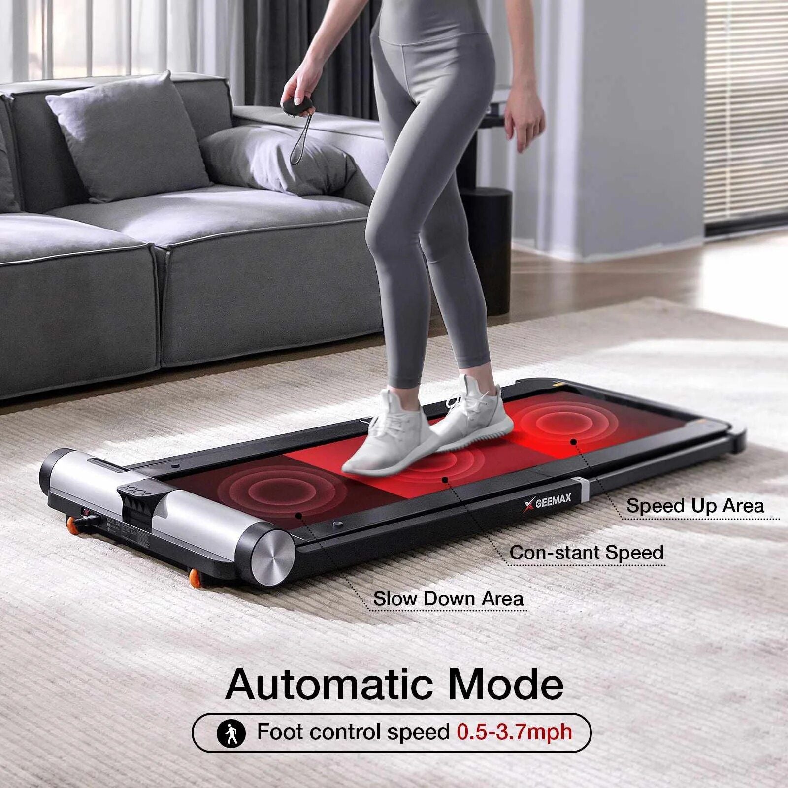 2-in-1 Folding Treadmill with LCD Display