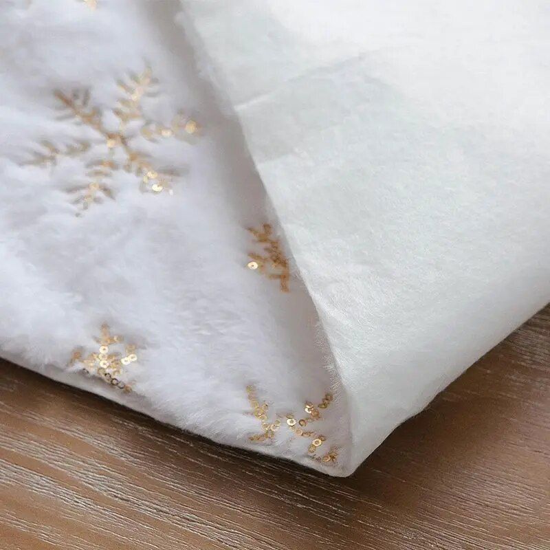 Sparkling Snowflake Faux Fur Christmas Table Runner