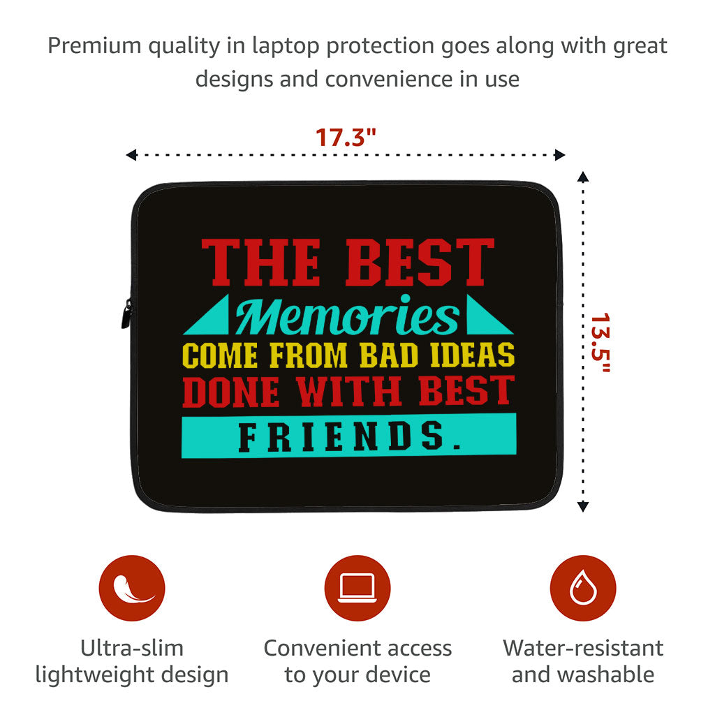 Best Friend Quotes Dell 16" Sleeve - Funny Design Laptop Sleeve - Graphic Laptop Sleeve with Zipper