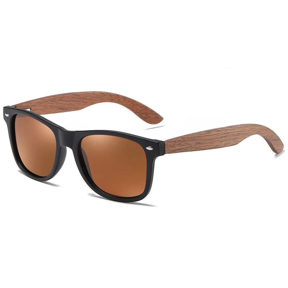 Classic Square Wooden Polarized Sunglasses for Men