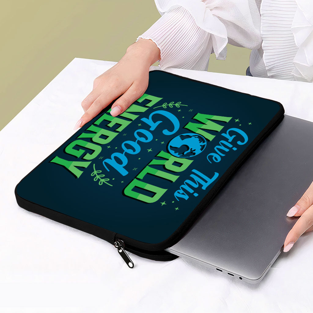 Give the World Good Energy MacBook Pro 14" Sleeve - Cute Laptop Sleeve - Printed MacBook Sleeve