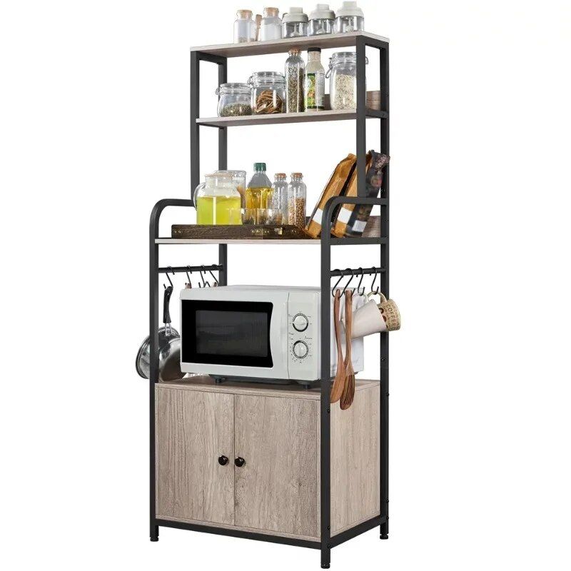 Gray Multipurpose Baker's Rack with Storage
