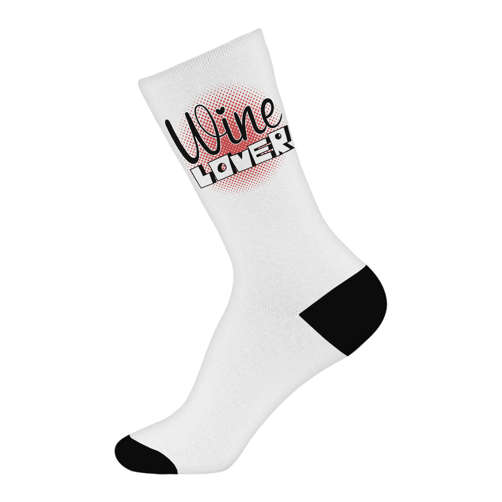 Wine Lover Socks - Best Print Novelty Socks - Cool Crew Socks