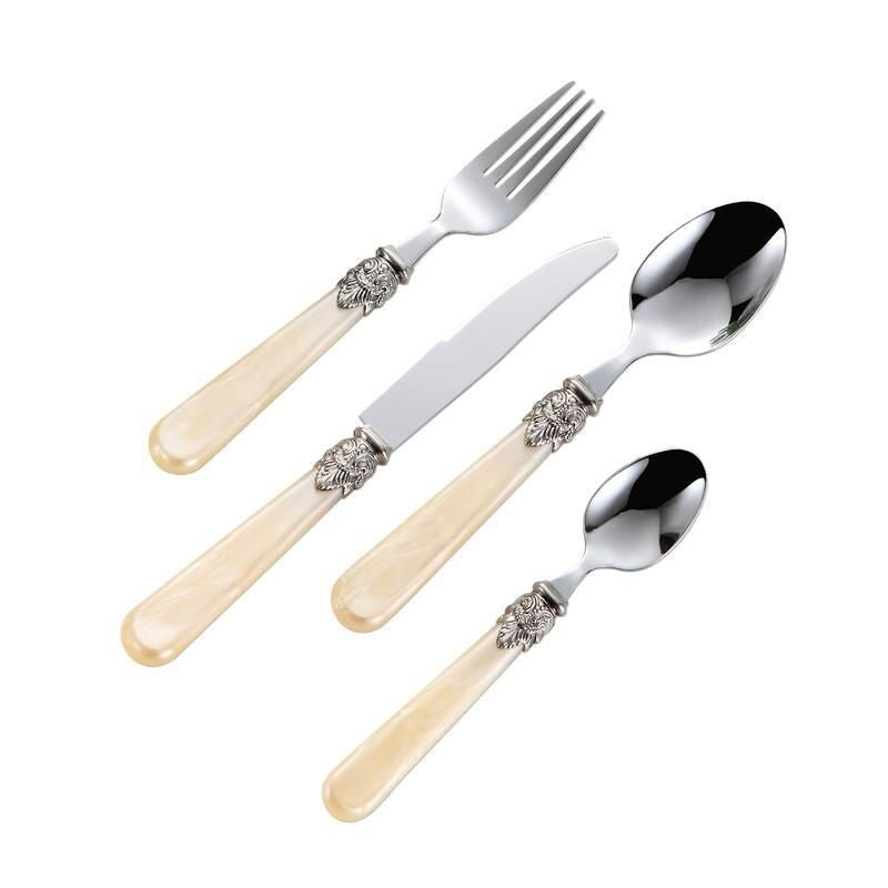 Elegant Gold Inlay Stainless Steel Cutlery Set