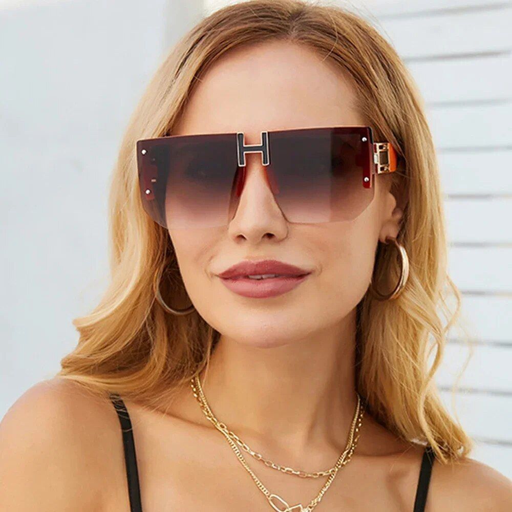 Trendsetting Rimless Square Sunglasses - Unisex, UV400 Protection, Fashion Eyewear