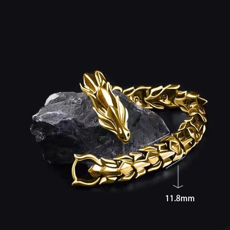 Vintage Dragon Head Punk Hip Hop Men's Bracelet