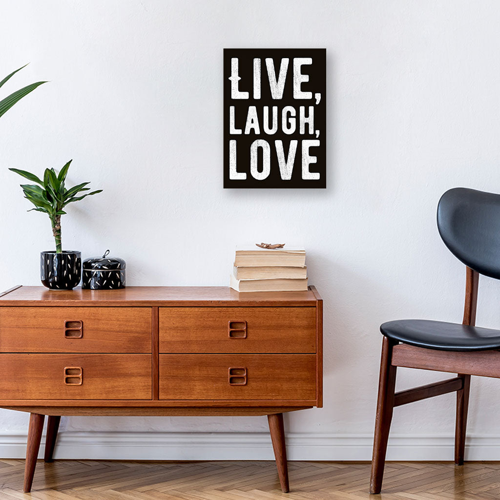 Live Laugh Love Wall Picture - Trendy Stretched Canvas - Cool Wall Art