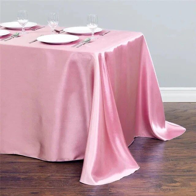 Elegant Solid Color Satin Tablecloth - Versatile for Weddings, Banquets, and Parties