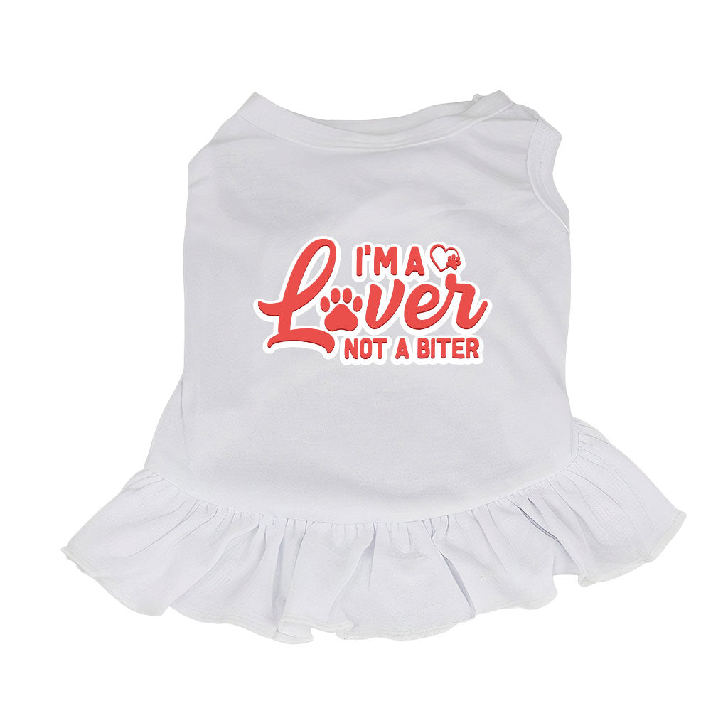 I'm a Lover Not a Biter Dog Sundress - Funny Dog Dress Shirt - Phrase Dog Clothing