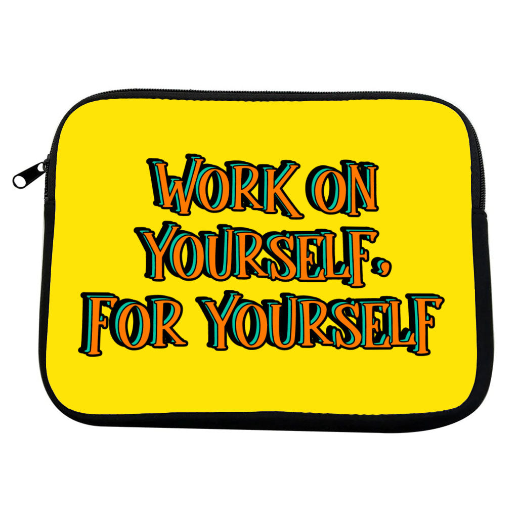 Work on Yourself MacBook Pro 14" Two-Sided Sleeve - Cool Laptop Sleeve - Quote MacBook Sleeve